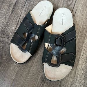 Rockport Adjustable Double Straps Ladies Size 8 Comfortable Sandals Black